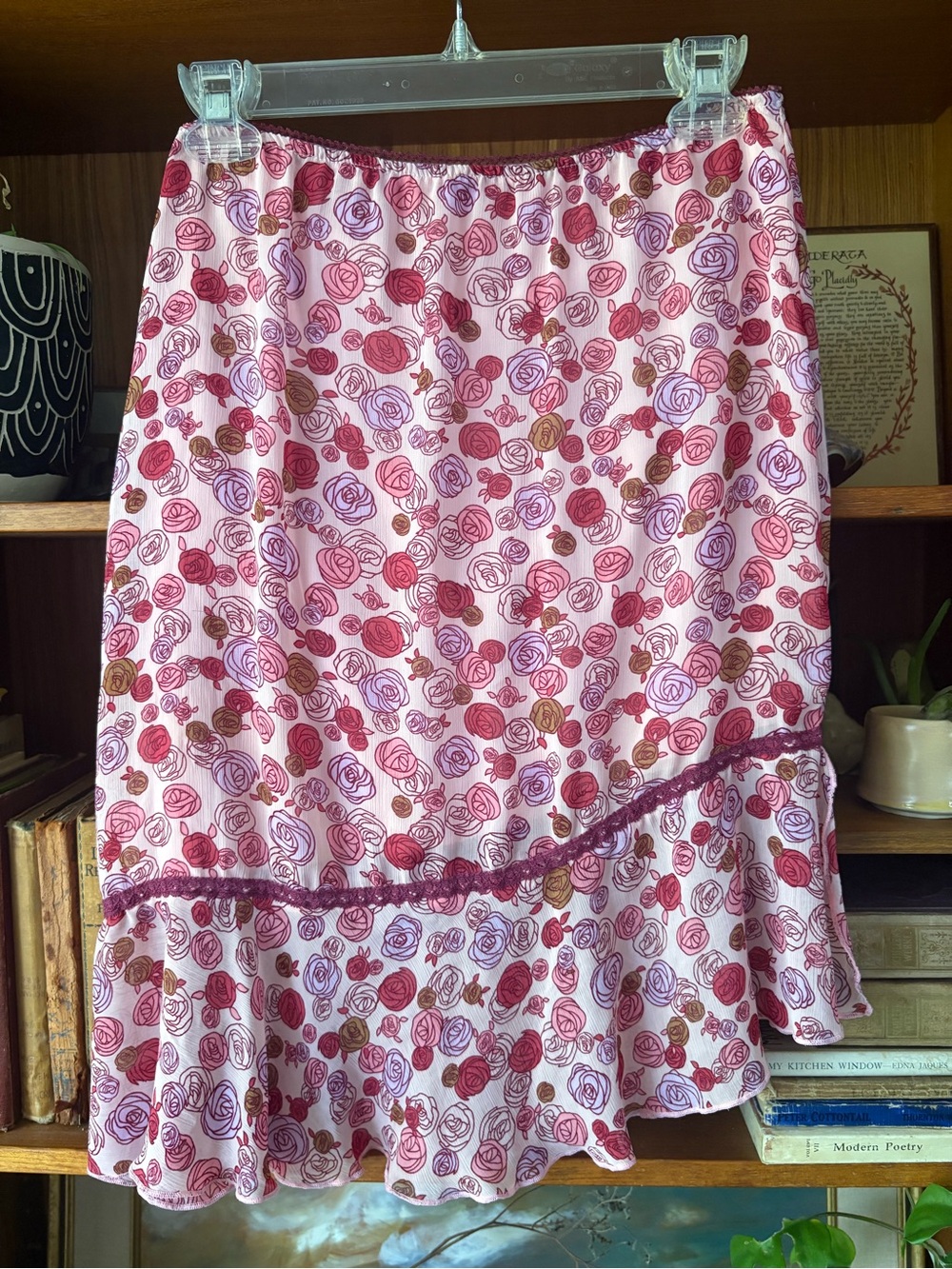 Y2K Whimsigoth Coquette Low Rise Floral Skirt M